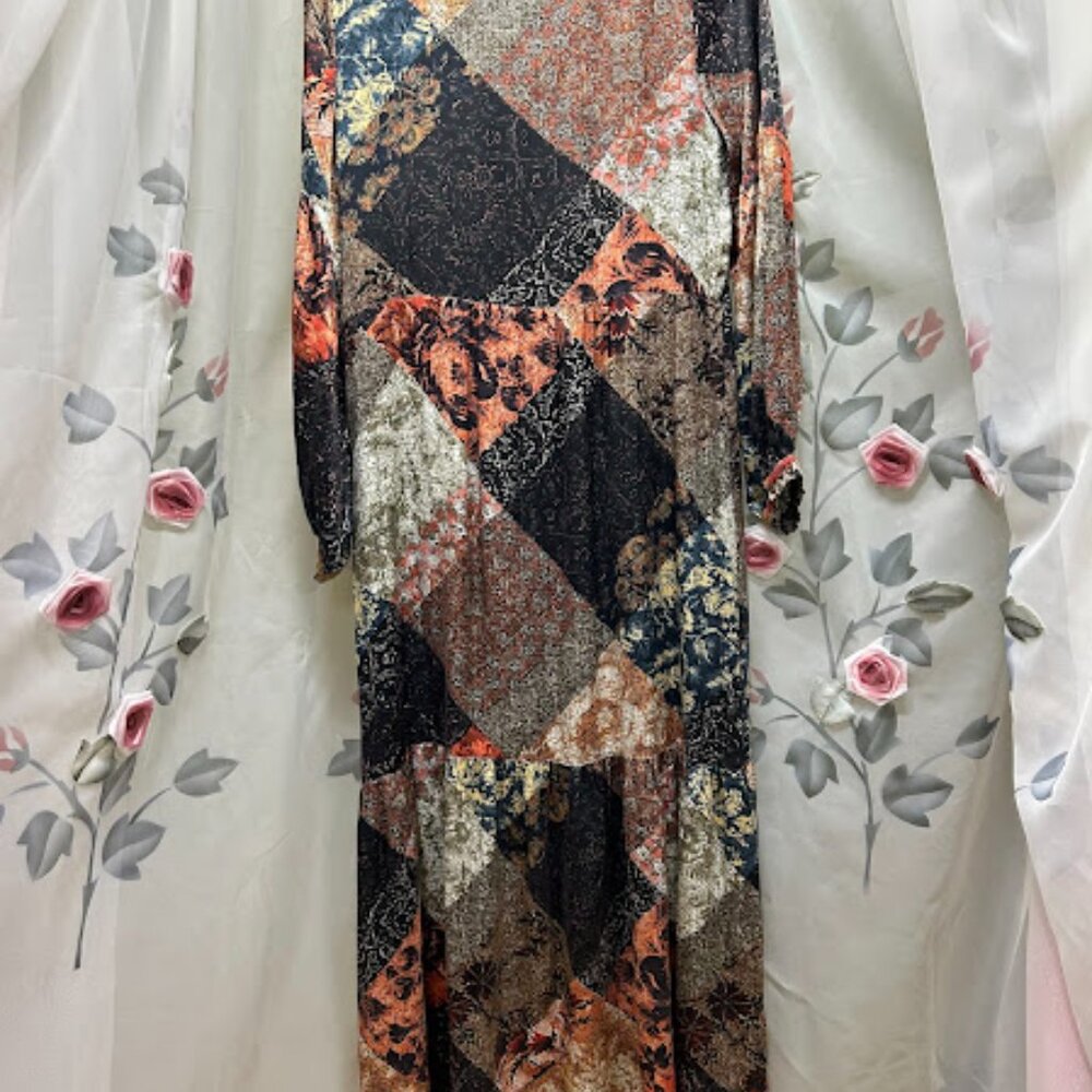 Johnny Was Workshop Patchwork Silk Dress With Emb… - image 5